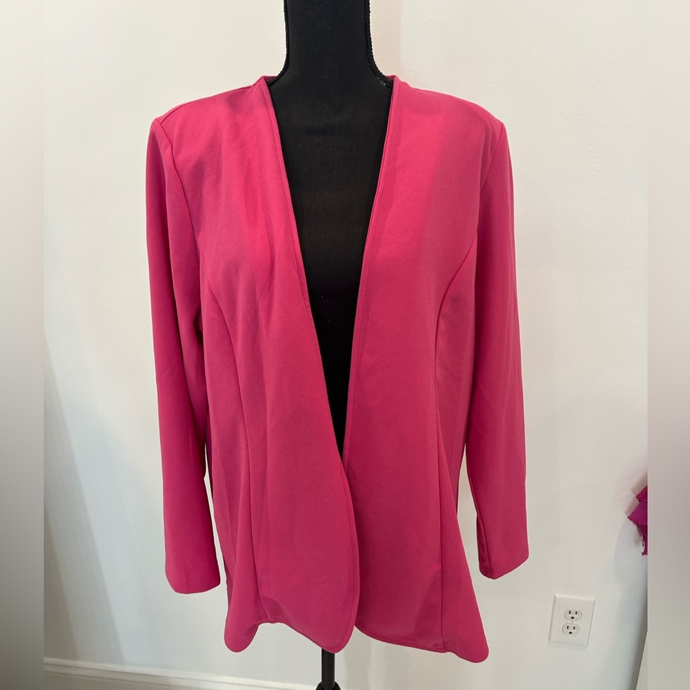 Plus Fuschia Open Blazer